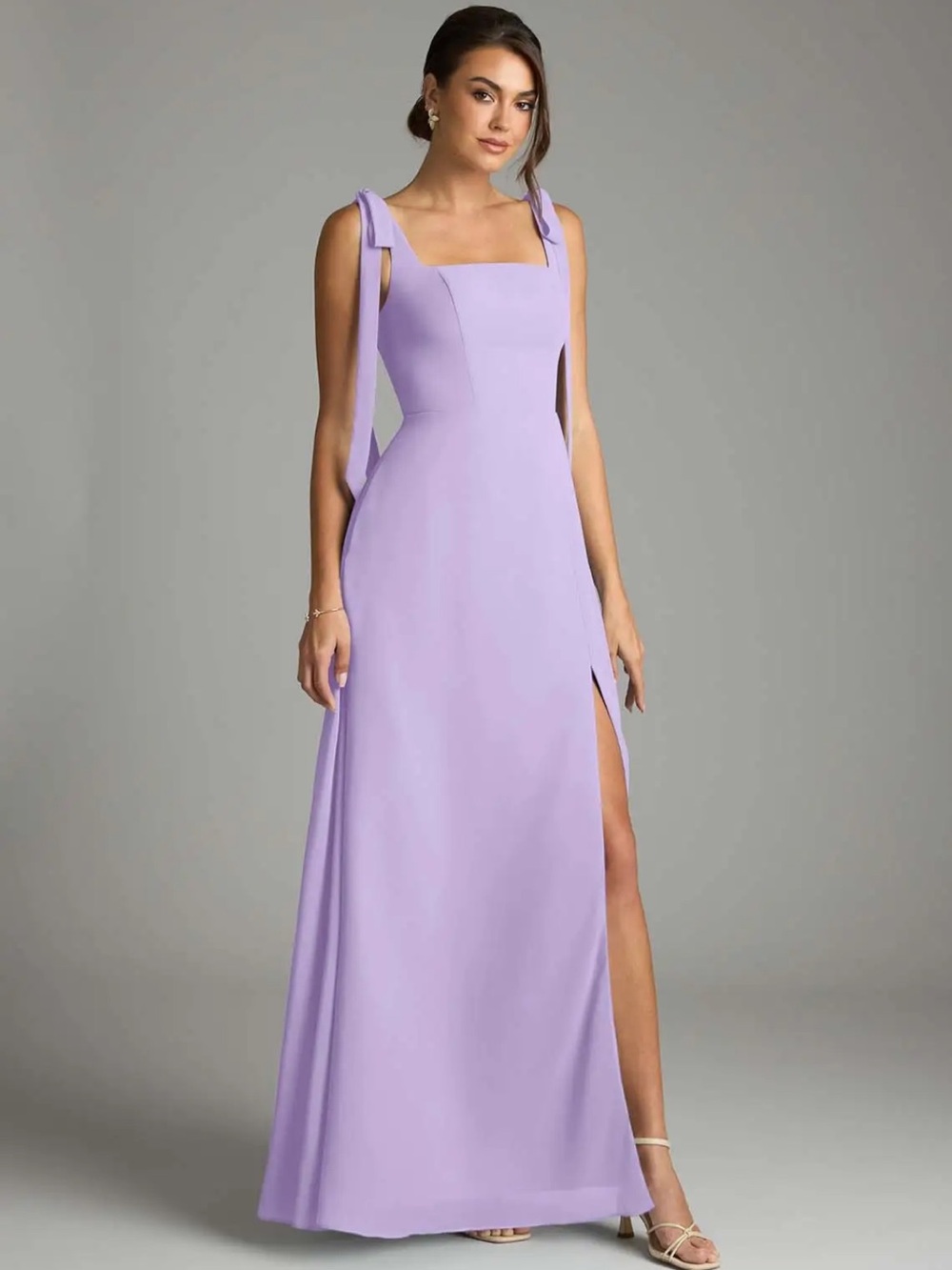 Lilac Azazie Debra bridesmaid dress